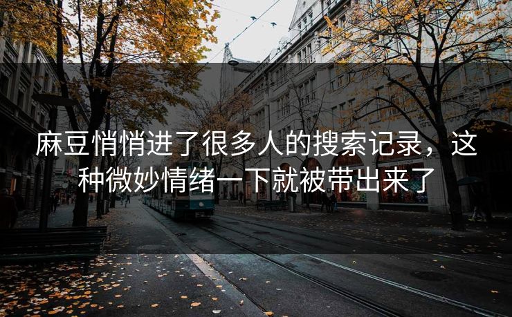 麻豆悄悄进了很多人的搜索记录，这种微妙情绪一下就被带出来了