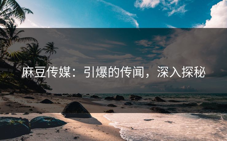 麻豆传媒：引爆的传闻，深入探秘