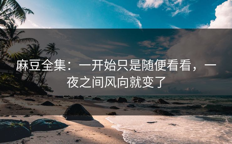 麻豆全集:一开始只是随便看看,一夜之间风向就变了 麻豆全集:一开始只是随便看看,一夜之间风向就变了