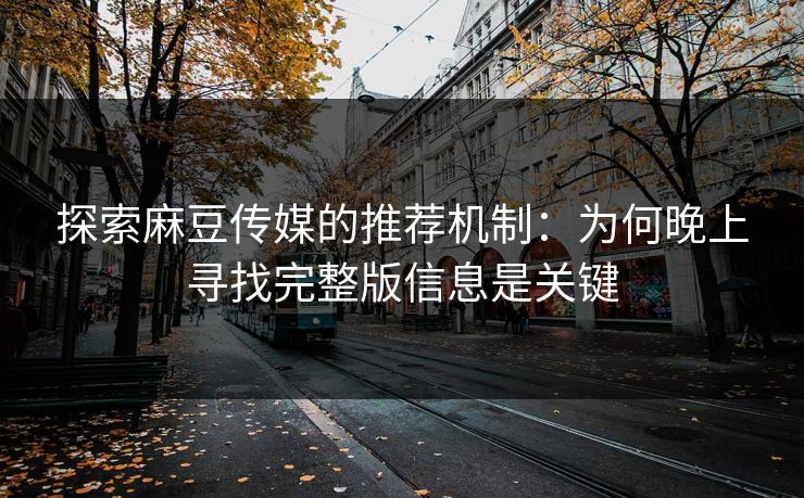 探索麻豆传媒的推荐机制：为何晚上寻找完整版信息是关键