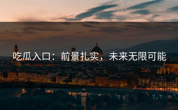 吃瓜入口:前景扎实,未来无限可能